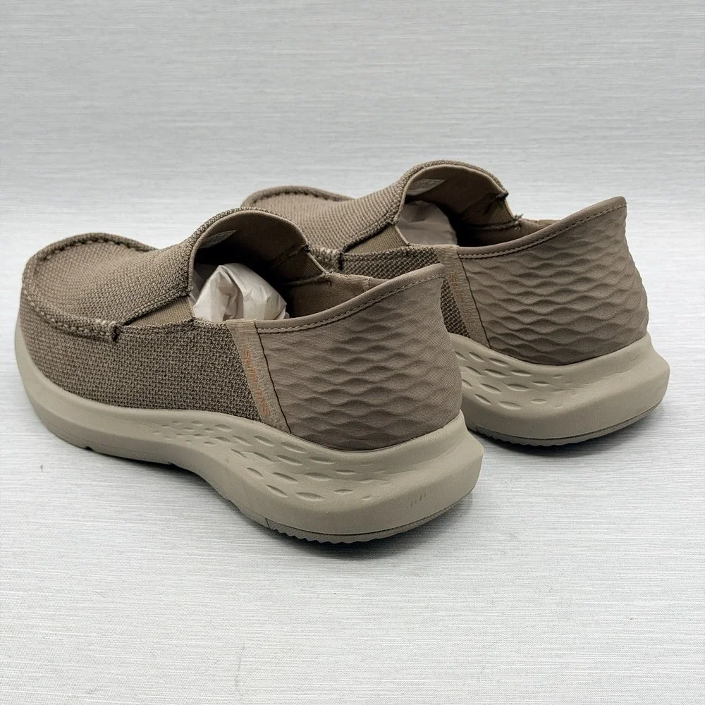 Skechers Slip Ins Men's 8 4E Extra Wide Loafers Taupe Memory Foam Ralven 204804